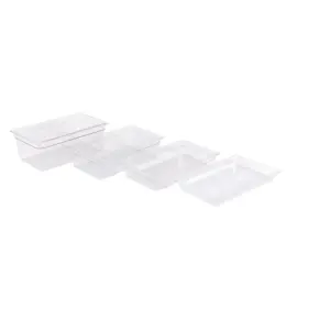 Poêle à aliments en plastique knf, de haute qualité, transparente ou PP blanc, avec couvercle étanche, pour équipement de cuisine