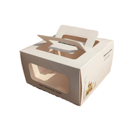 Boîtes d'emballage alimentaire en carton recyclable imprimées sur mesure pour chocolat, pâtisserie, gâteau avec poignée 12 cm H
