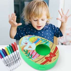 Bricolage pour enfants fait à la main électronique Graffiti cadeau peint <span class=keywords><strong>oeuf</strong></span> <span class=keywords><strong>d</strong></span>écoré arc-en-ciel boule Machine ensemble jouets <span class=keywords><strong>d</strong></span>'éducation précoce - Product Image 2