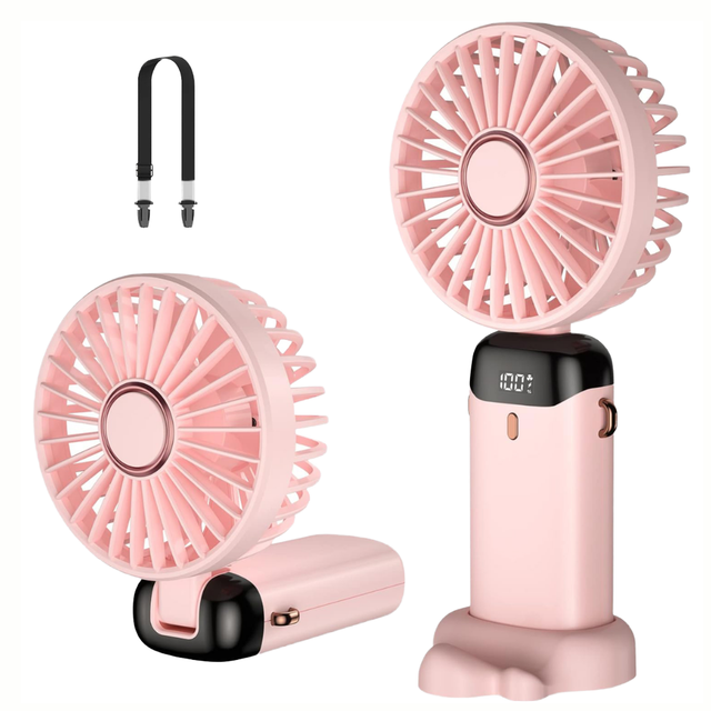 USB Handheld Portable Mini Fan with Foldable Design 5-Speed & 5 Blades for Students Commuters Car Use & Office Desk