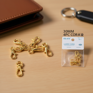 Moschettoni Portachiavi Ilan 30mm Oro K Confezione da 4 Pezzi - Product Image 3
