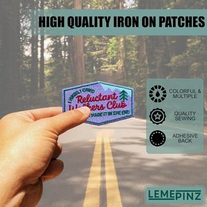 Reluctant Walkers Club Embroidery Patch 3 Inches Iron On Sew On Travel <b>Applique</b> Patch For Bags - Product Image 4