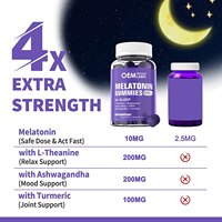 Tablet Tidur Vegan Melatonin Berbentuk Permen Jeli Label Pribadi untuk Dewasa agar Lebih Santai dan Tidur Lebih Cepat