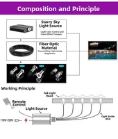 Kit d'éclairage de piscine à fibre optique LED DIY Star Design Plastic Underground Lighting IP33 Rated Remote Control Lightweight