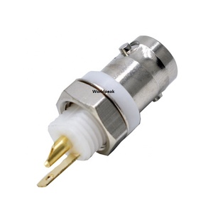 Q9 50ohm BNC nữ ổ cắm vách ngăn Bảng điều chỉnh gắn kết nối loại hàn với nhựa trắng cách điện RF kết nối đồng trục - Product Image 2