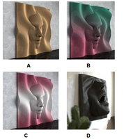 Impressionnante œuvre d'art géométrique personnalisée en 3D représentant un visage humain, art mural en bois ondulé paramétrique de luxe, design d'intérieur, décoration de la maison