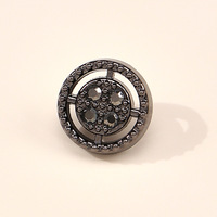 Boutons-pression classiques ronds de luxe en alliage de zinc, motif cœur champignon orné de strass, lavables, pour vêtements formels et décontractés