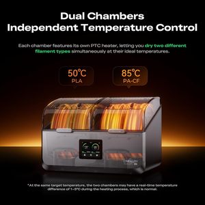 Caja Secadora de Filamento Creality SpacePi X4, 4 Bobinas, Doble Cámara, Calentamiento Rápido de 200W, Almacenamiento para Filamento de Impresora 3D - Product Image 4