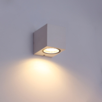 Lampes murales LED GU10 IP65, design moderne, matériau PC, forme carrée, noir/blanc, montage en surface, utilisation extérieure
