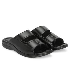 Sandalias Negras de Tira Ancha para Hombre, con Punta Abierta, Estilo Casual y Cómodo, con Suela Acolchada - Product Image 1