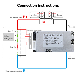 Carte de protection de batterie pour petits appareils électriques XJ BMS avec dissipateur thermique 4s/5s/10s 12v-18v Système énergétique certifié ISO9001 Équilibrage - Product Image 5