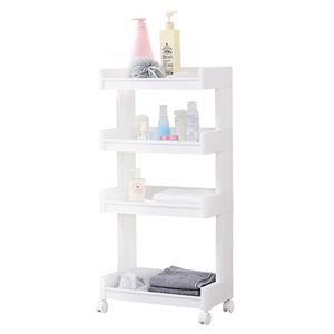 Arnoshin Bathroom Storage Rack 4 Layers 24 In Wide Foldable Movable Freestanding Rectangular Durable For Washbasin Toilet - Product Image 5