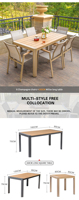Table de salle à manger pliable de luxe moderne en aluminium et bois composite, populaire sur les marchés américain et européen, pour extérieur, parc, jardin, restaurant, usage résidentiel, garantie 2 ans