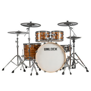 Juego de batería eléctrica amarillo ámbar con acabado de puesta de sol cálido 2025, instrumento de percusión de alta calidad Compatible con Roland para <span class=keywords><strong>Yamaha</strong></span> Me - Product Image 3