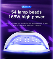 Lampe à LED UV pour manucure 168W, 54 perles lumineuses doubles, induction intelligente, emballage personnalisé, 4 minuteries pour les propriétaires de salons