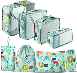 Cubes de compression pour voyage, 8 pièces, organiseurs de bagages, <span class=keywords><strong>valise</strong></span>, fermeture éclair en nylon, haute qualité, durable - Product Image 1