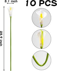 Fleurs artificielles Calla Lily en EVA de haute qualité, effet réaliste, blanches, pour décoration de mariage, décoration de la maison, accessoires de photographie - Product Image 6