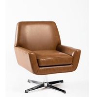 Chaise en cuir jaune moderne de haute qualité, chaise pivotante décorative d'appoint pour le salon, meubles