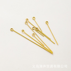 Earring <b>Beading</b> <b>Needle</b> 18K Gold Plated Brass Round Head For Handmade Jewelry Making Supplies Kit - Product Image 2
