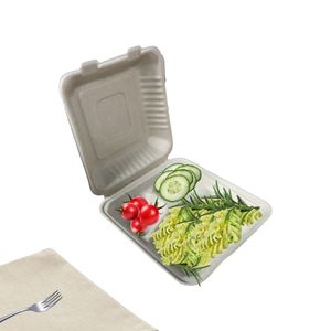 Manluen Food Pack eco-friendly <span class=keywords><strong>cibo</strong></span> <span class=keywords><strong>da</strong></span> <span class=keywords><strong>asporto</strong></span> imballaggio <span class=keywords><strong>cibo</strong></span> compostabile rettangolo biodegradabile contenitore a conchiglia - Product Image 4