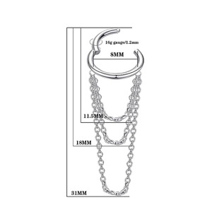 Fashion Rings Gold <b>Chain</b> Open Hoop <b>Earrings</b> Tassel Design Party Jewelry - Product Image 3