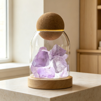 Diffuseur d'arômes en cristal multicolore, ornement en pierre, cloche en verre créative avec veilleuse LED, décoration d'intérieur pour huiles essentielles, artisanat