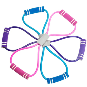 Bandes de résistance en forme de 8 avec corde de traction pour étirements de la poitrine, des bras, du dos et des épaules - Équipement d'entraînement de force pour la maison - Product Image 1