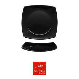Assiette carrée en verre noir Bormioli Rocco Eclissi 26,6 x 26,6 cm, fournitures de restaurant, vaisselle de traiteur, vente en gros - Product Image 4