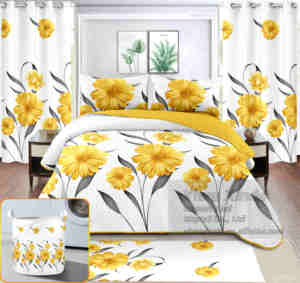 Juego de Cubrecamas de Lujo de 8 Piezas, Tamaño King, Acolchado, con Cortinas, Personalizado, 100% Algodón, Listo para Enviar - Product Image 3