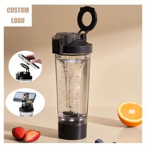 Nouvelle tasse à eau en plastique simple avec échelle graduée, tasse en plastique portable avec support magnétique pour téléphone, tasse à agitation automatique avec logo personnalisé - Product Image 6