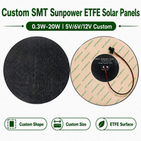 Panel Surya SMT Bulat Berkinerja Tinggi di Kondisi Cahaya Rendah 0.5W 0.9W 1W 2W Modul PV ETFE 5V 6V untuk Pemantauan Pertumbuhan Tanaman Deteksi Kebakaran Hutan
