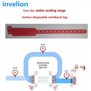 일회용 <span class=keywords><strong>RFID</strong></span> 팔찌/발목 팔찌 버튼 태그 중간 범위 2m 무료 배송 스포츠 타이밍 솔루션 개인 출석 - Product Image 4