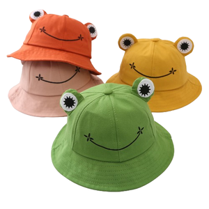 Frog Wide Brim Kids Bucket <b>Hat</b> Custom Foldable Light Weight Cotton Bucket <b>Hat</b> Sun Kids Bucket <b>Hat</b> <b>for</b> Adult Kids - Product Image 1