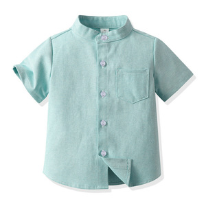 10色男婴绅士服装套装夏季套装学步白衬衫带领结衬衫 - Product Image 1