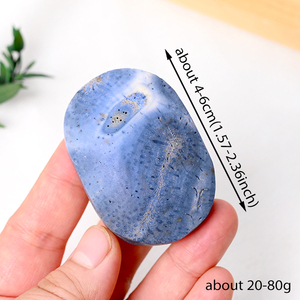 หินปะการังสีน้ำเงินธรรมชาติขัดเงาสำหรับการทำสมาธิ ขายส่ง - Product Image 5