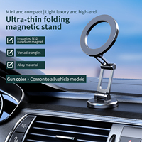 Support de téléphone magnétique pliable pour voiture, support adhésif pour tableau de bord anti-vibration, support de navigation universel pour smartphones