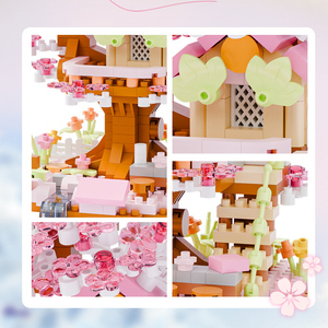 Vente flash - Blocs créatifs à thème des fleurs de <span class=keywords><strong>cerisier</strong></span> pour toutes les saisons - Développe les compétences pratiques - Blocs d'assemblage - Cadeau pour enfants - Product Image 6