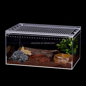 Sürüngen yetiştirme kutusu böcek Tarantulas Amphibians tırtıllar için teraryum kafes salyangoz şeffaf akrilik sürüngen besleme kutusu - Product Image 2