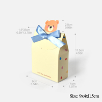 Lot de 10 boîtes cadeaux en papier faites à la main en forme d'ours pour bonbons, idéales pour les fêtes d'anniversaire et les baby showers