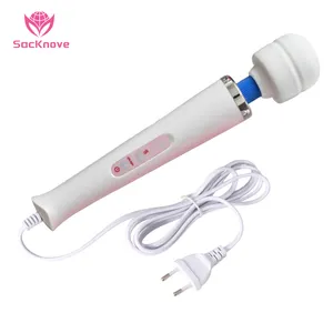 SacKnove mainan seks Vagina G Spot besar stimulasi elektro genggam tongkat pemijat tubuh AV berkabel Vibrator untuk produk dewasa