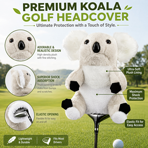 Housse de tête de club de <span class=keywords><strong>golf</strong></span> en peluche motif animal mignon pour <span class=keywords><strong>driver</strong></span> 460cc, personnalisable avec logo d'usine, OEM, vente en gros - Product Image 4