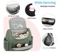 Sac à dos pour couches, sacs à couches imperméables avec station de change pour bébé, sac à dos de voyage tendance pour maman
