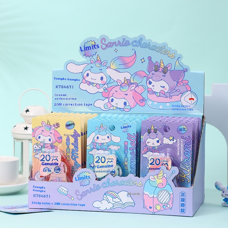 Милый Канцелярский набор Корректирующая лента Kawaii Kuromi Cinnamoroll Корректирующая лента для детей, лента для коррекции домашних заданий