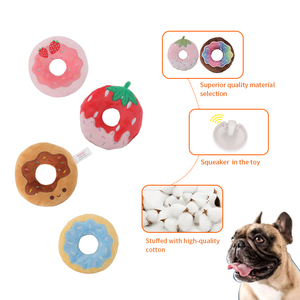 D REI Recheado De Pelúcia Morango Donuts Bolo <span class=keywords><strong>Pet</strong></span> Food Toy <span class=keywords><strong>Dog</strong></span> Squeaky Toy - Product Image 6
