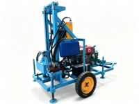 Petite machine de forage de puits d'eau mobile, 150 m, plateforme diesel portable pour l'eau potable domestique