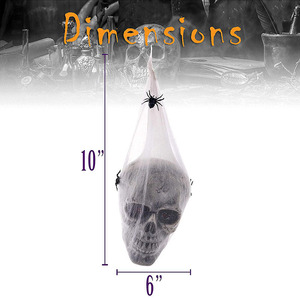 Decoración de calavera brillante para Halloween con ojos rojos, accesorio interior alimentado por batería para decoraciones de fiestas en casas embrujadas - Product Image 3