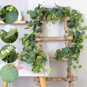 Guirlande d'eucalyptus artificiel transfrontalière 50 mètres en soie pour décoration extérieure, maison et accessoires de mariage - Product Image 2