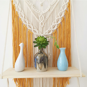 Soporte de Madera para Plantas, Estante Colgante de Macramé con Borlas, Moderno, Hecho a Mano, Decoración Bohemia <span class=keywords><strong>Chic</strong></span> PARA EL Hogar, Sala de Estar y Baño - Product Image 2