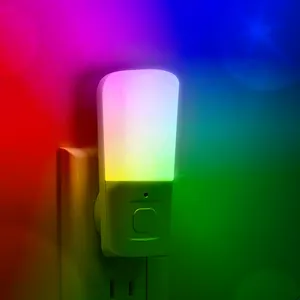 LOHAS Mini Led RGB Night Lights Dusk To Dawn Sensor Lamp Night Energy Saving RGB Plug In Light LED Night For Kids Children Room