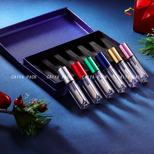 低MOQプラスチックメタリックカラー5ml空のリップグロスチューブセット包装化粧品リップオイルコンテナ、クリスマス用ギフトボックス付き - Product Image 2